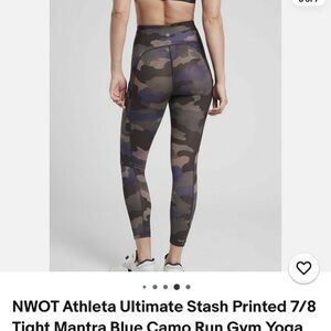 Athleta Ultimate Stash Printed 7/8 Tights - Purple and Brown Camo.